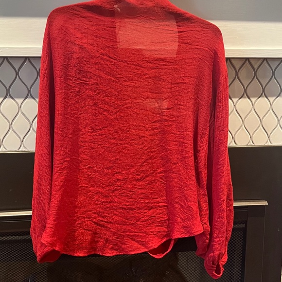 FAVLUX Vibrant Red Drape Blouse - Picture 4 of 6